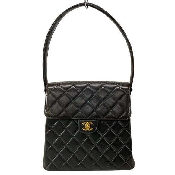 Auth CHANEL Double Face, Matelass - Black Lambskin Shoulder Bag Gold hardware - Picture 2 of 16